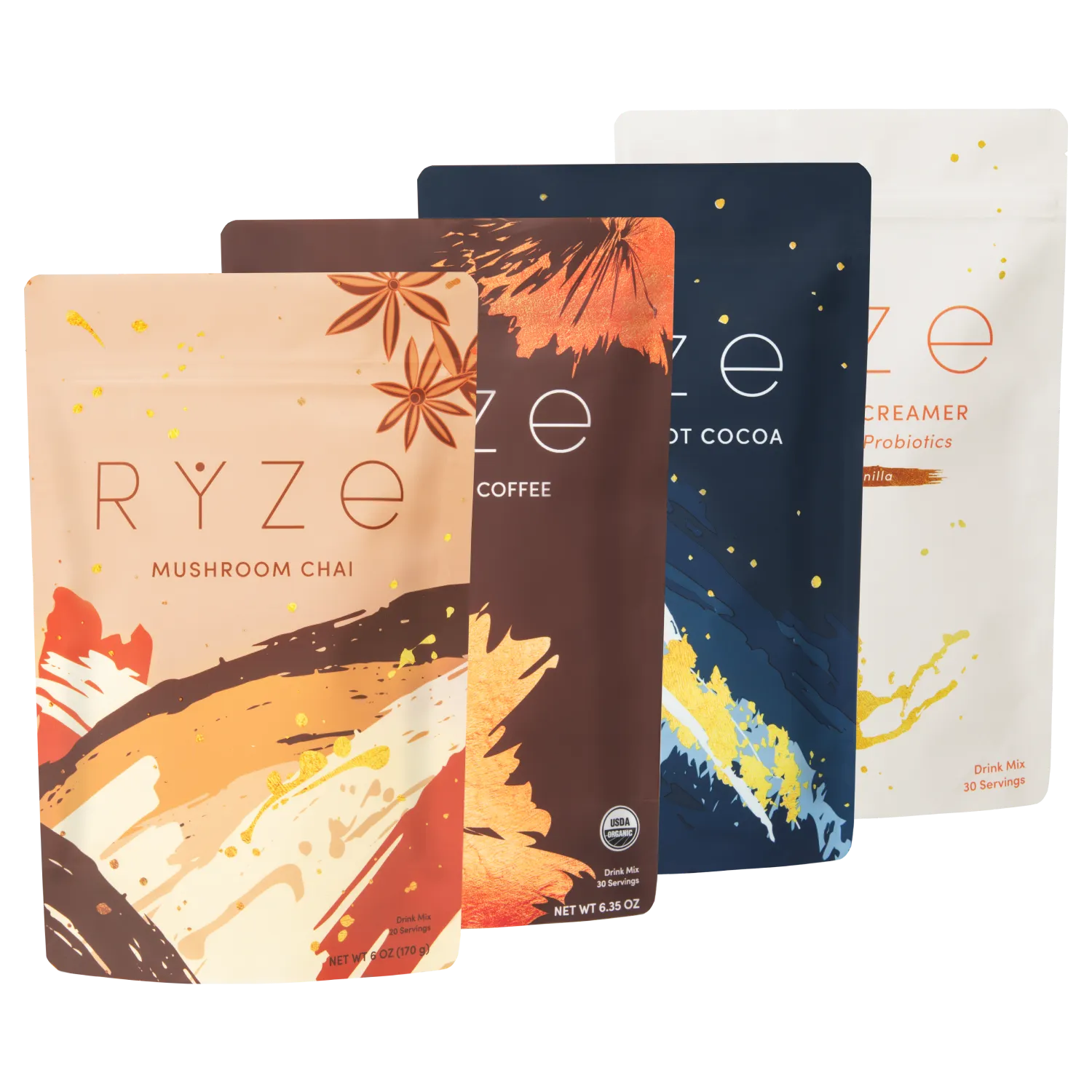 RYZE Ultimate Elevate + Unwind Bundle: Chai + Coffee + Cocoa