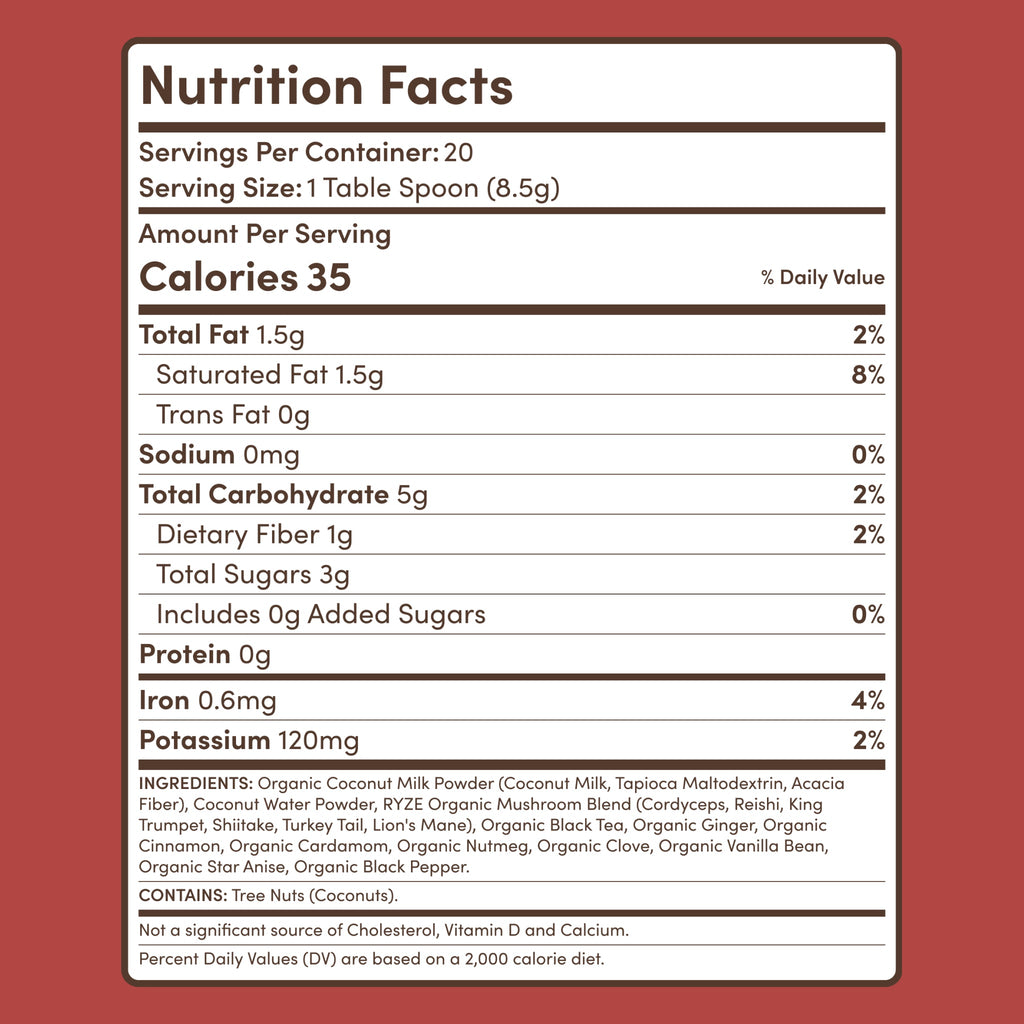 RYZE Mushroom Chai (1 Pack - 20 Servings)