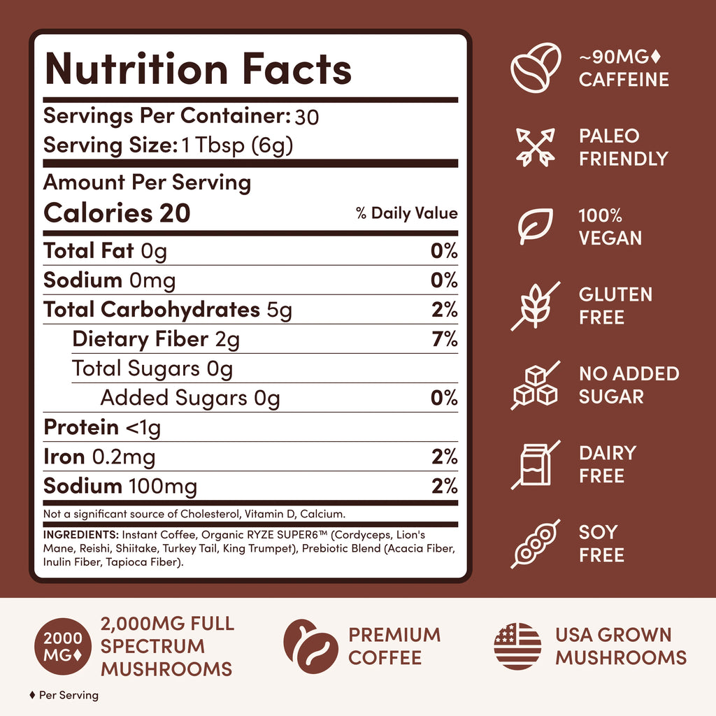 RYZE Mushroom Coffee House Blend 30 Servings