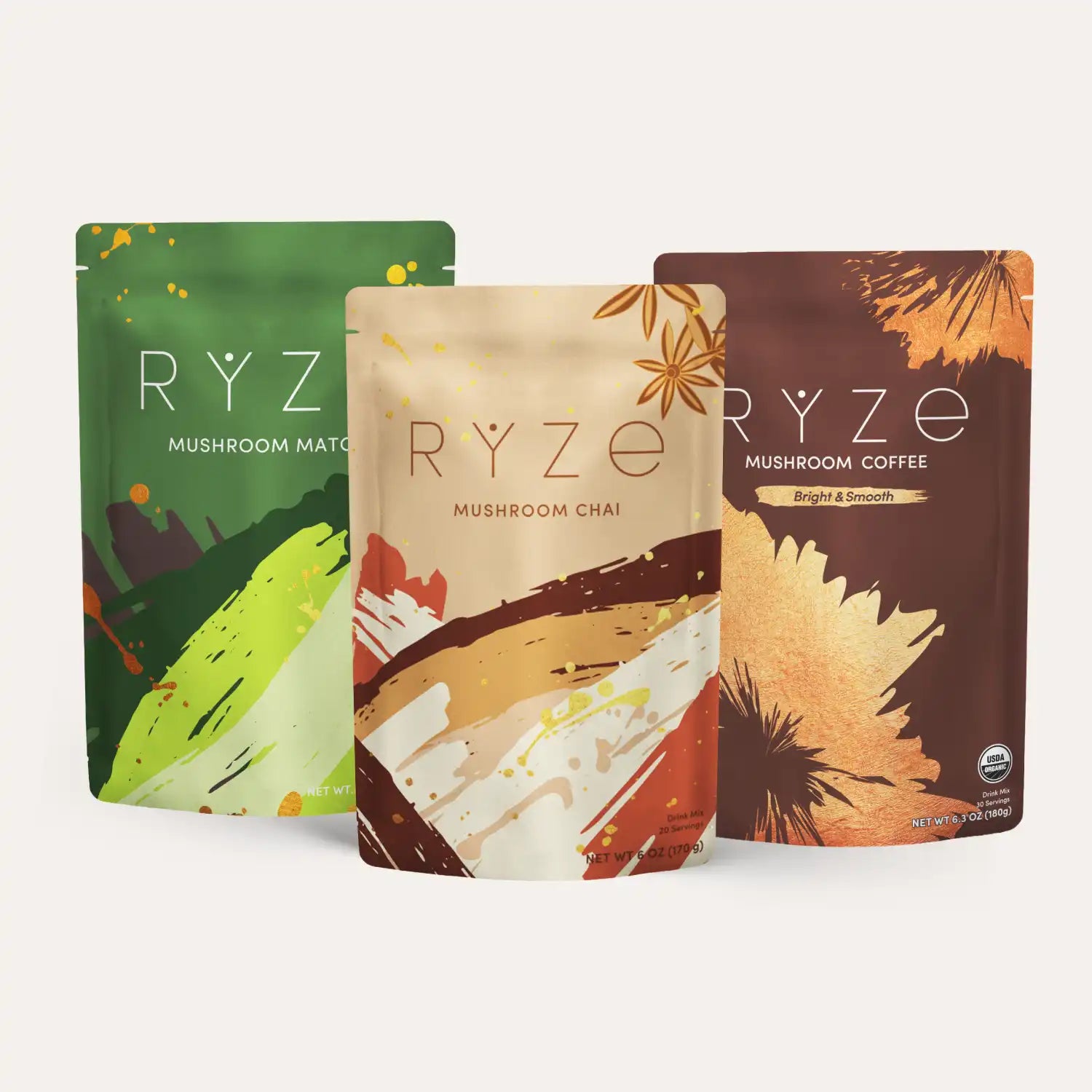 RYZE Ultimate Pick-Me-Up Bundle (Chai + Coffee + Matcha)