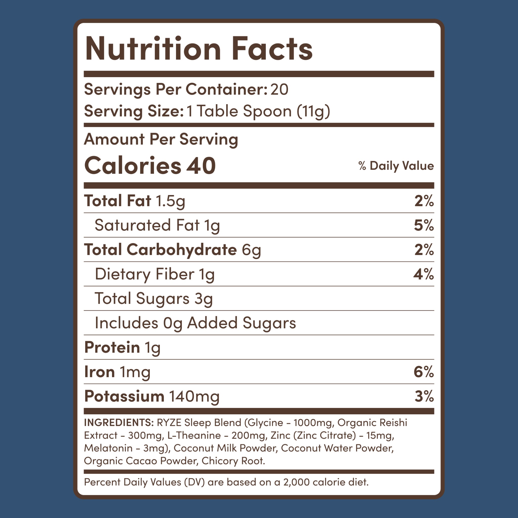 RYZE Mushroom Hot Cocoa (1 Pack - 20 Servings)